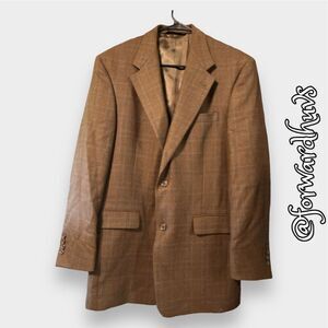 Burberry Men’s Suit Coat SIZE 39R | Brown with Blue Pattern